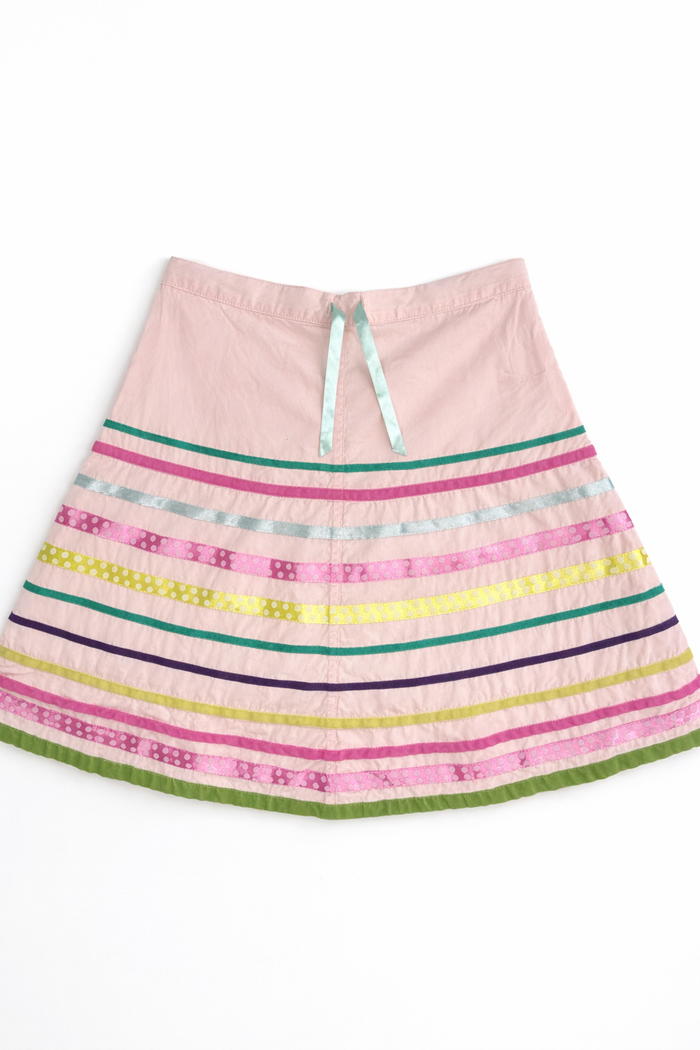 Mini Boden Pink Striped Skirt size 9-10Y (Fits 8) good used condition