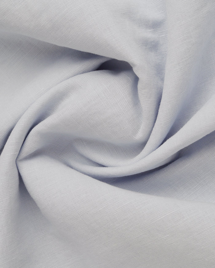 Sky Blue Half Sleeve Linen Solid Shirt - Salmon