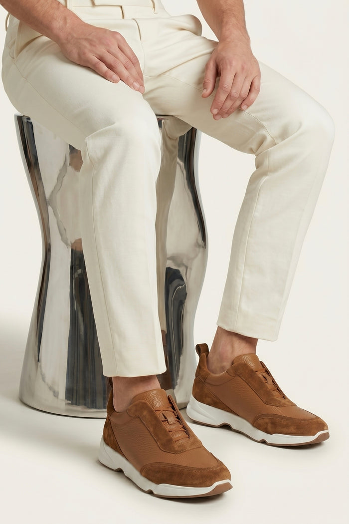 Solano Leather Slip-On Caramel Brown