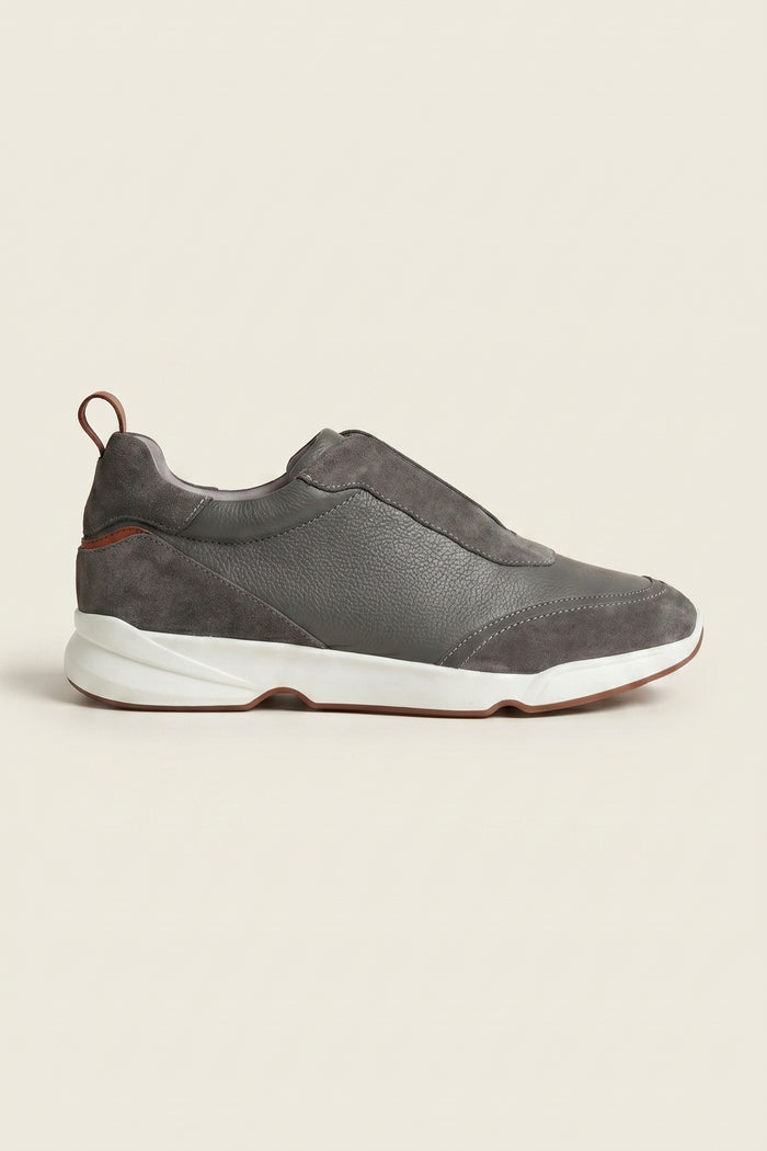 Solano Leather Slip-On Grey