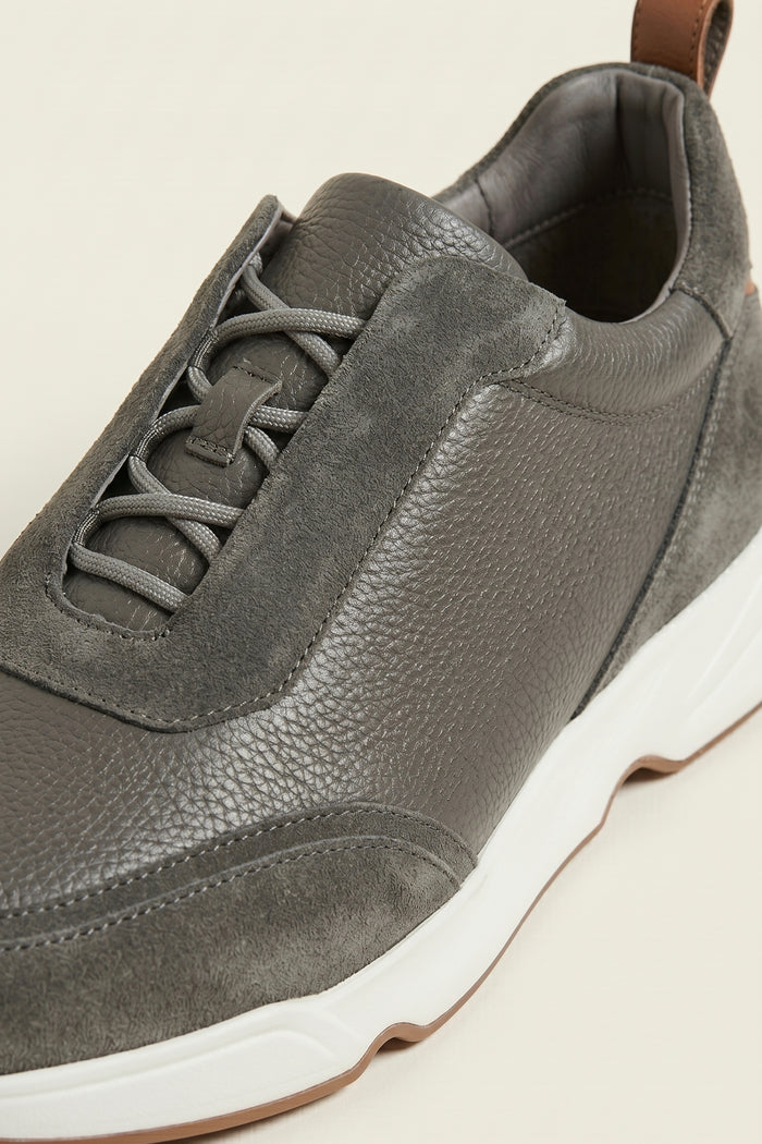 Solano Leather Slip-On Grey
