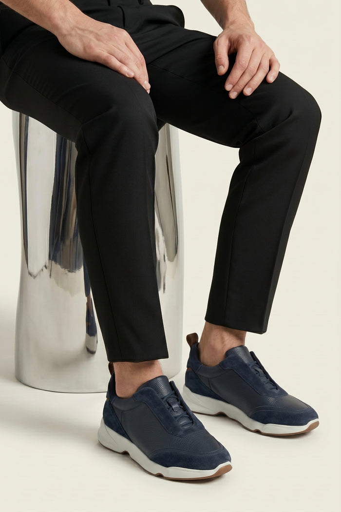 Solano Leather Slip-On Navy