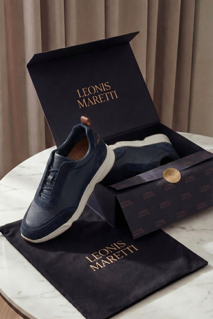 Solano Leather Slip-On Navy