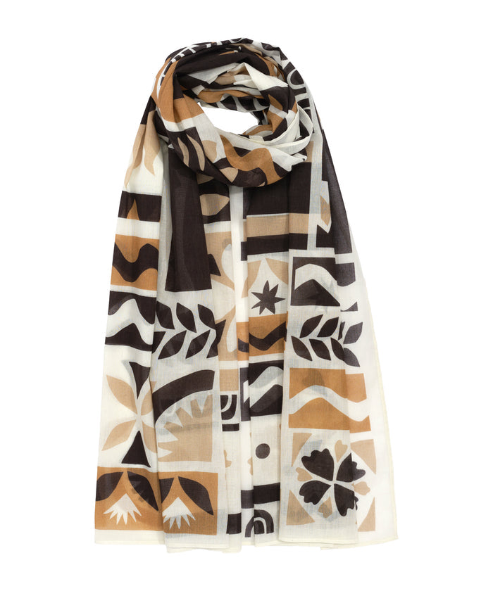 Solstice Collage Sarong in color black