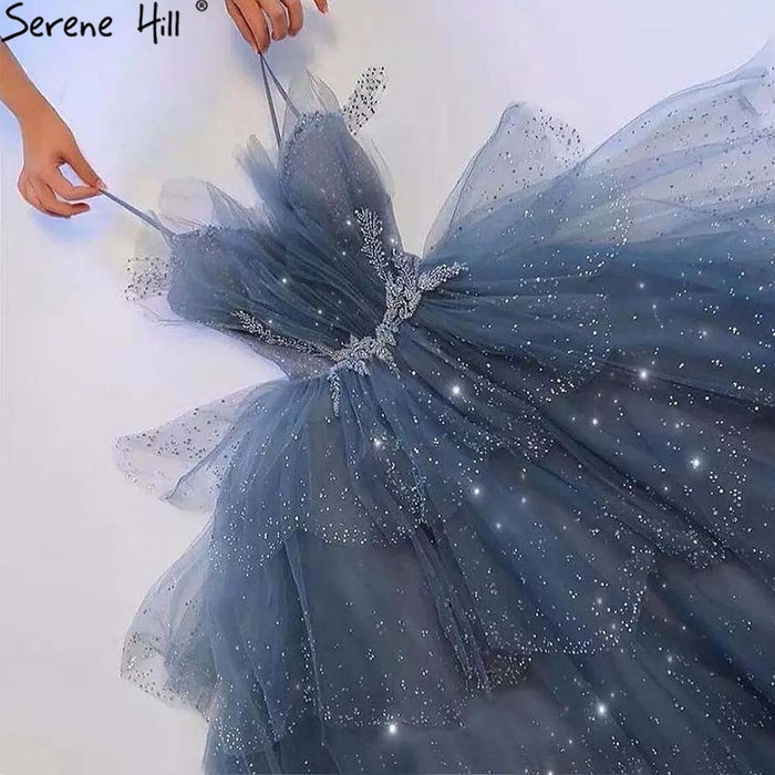 Sparkly Crystal Blue Sweetheart Evening Dress LA71292 - SERENE HILL