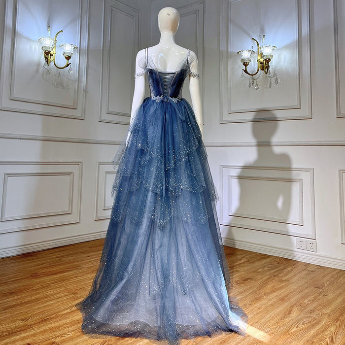 Sparkly Crystal Blue Sweetheart Evening Dress LA71292 - SERENE HILL
