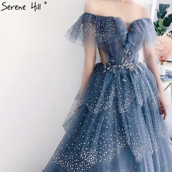 Sparkly Crystal Blue Sweetheart Evening Dress LA71450 - SERENE HILL