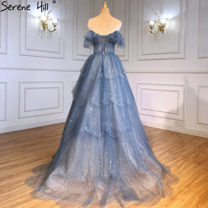 Sparkly Crystal Blue Sweetheart Evening Dress LA71450 - SERENE HILL