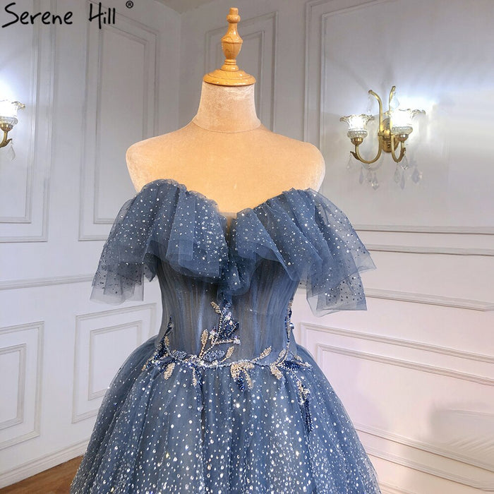 Sparkly Crystal Blue Sweetheart Evening Dress LA71450 - SERENE HILL