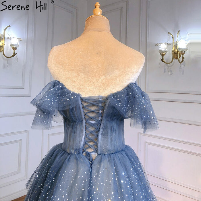 Sparkly Crystal Blue Sweetheart Evening Dress LA71450 - SERENE HILL