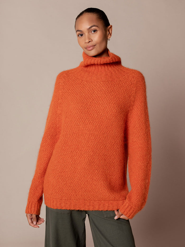 Stitch Detail Roll Neck Jumper
