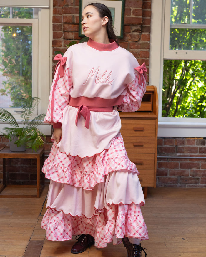 Strawberry Milk Layered Skirt