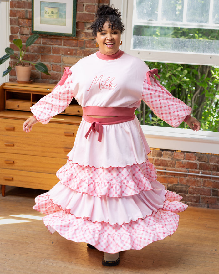 Strawberry Milk Layered Skirt