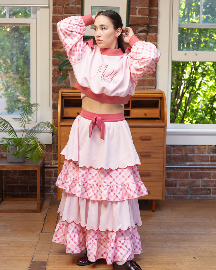 Strawberry Milk Layered Skirt