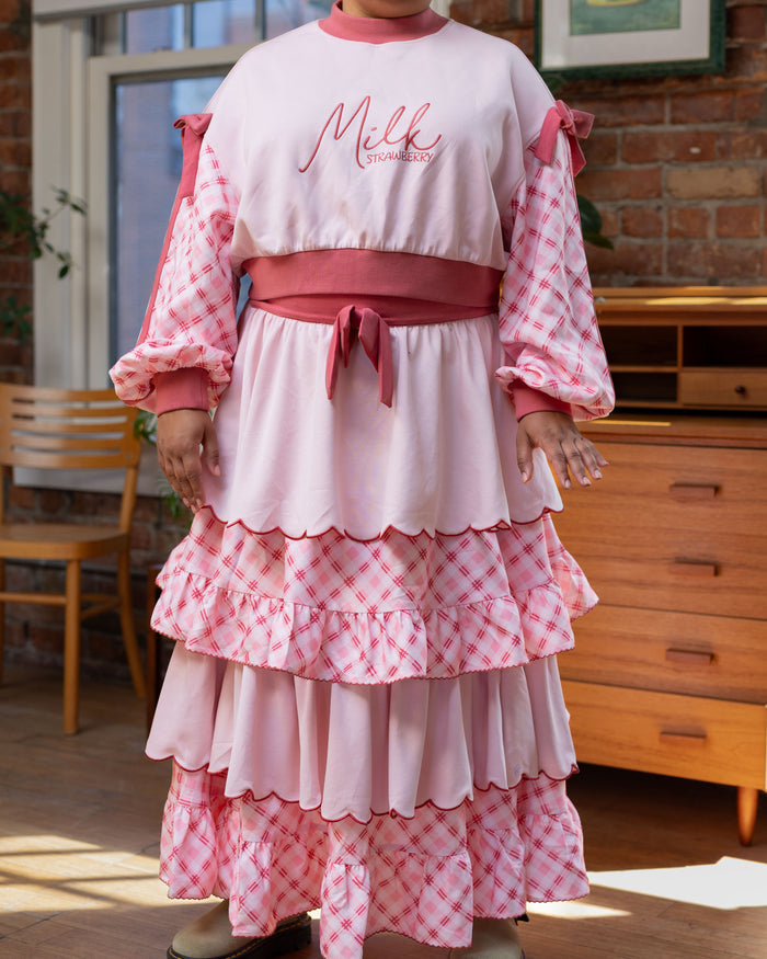 Strawberry Milk Layered Skirt