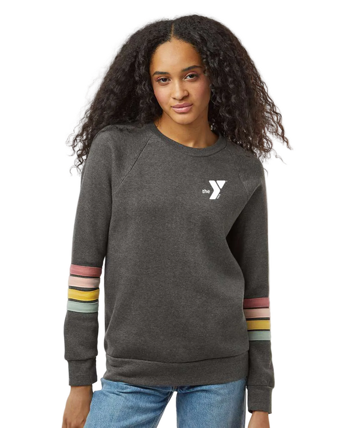 Striped Sleeve Crewneck
