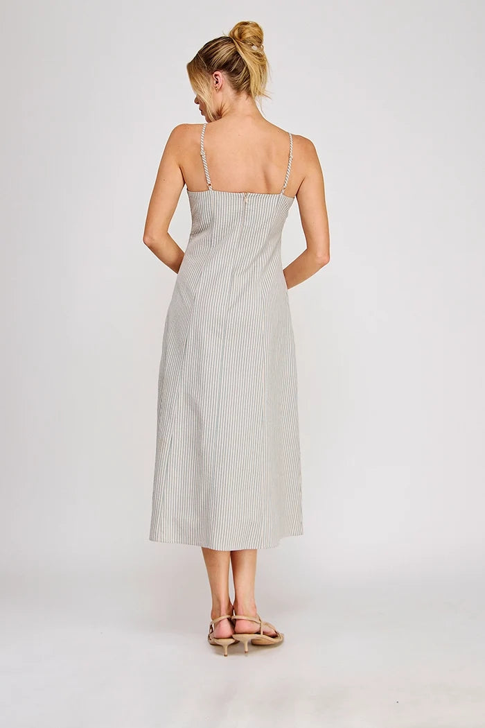 Striped V-Neck Maxi Dress
