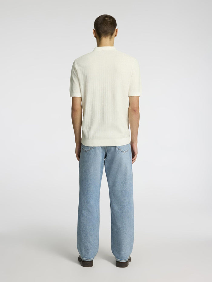 Structured Knitted Zip Polo
