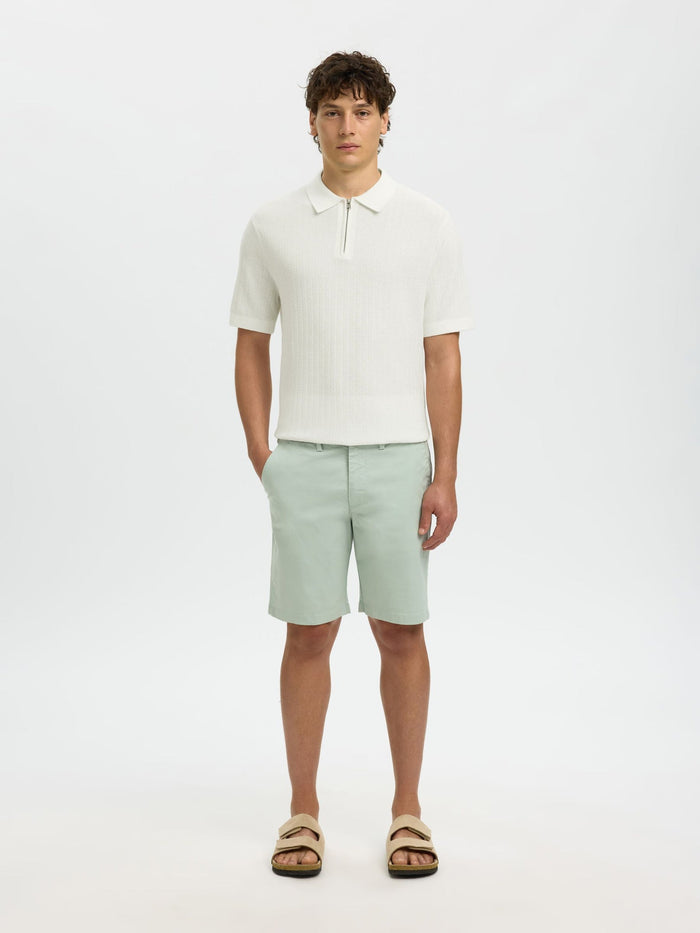 Structured Knitted Zip Polo