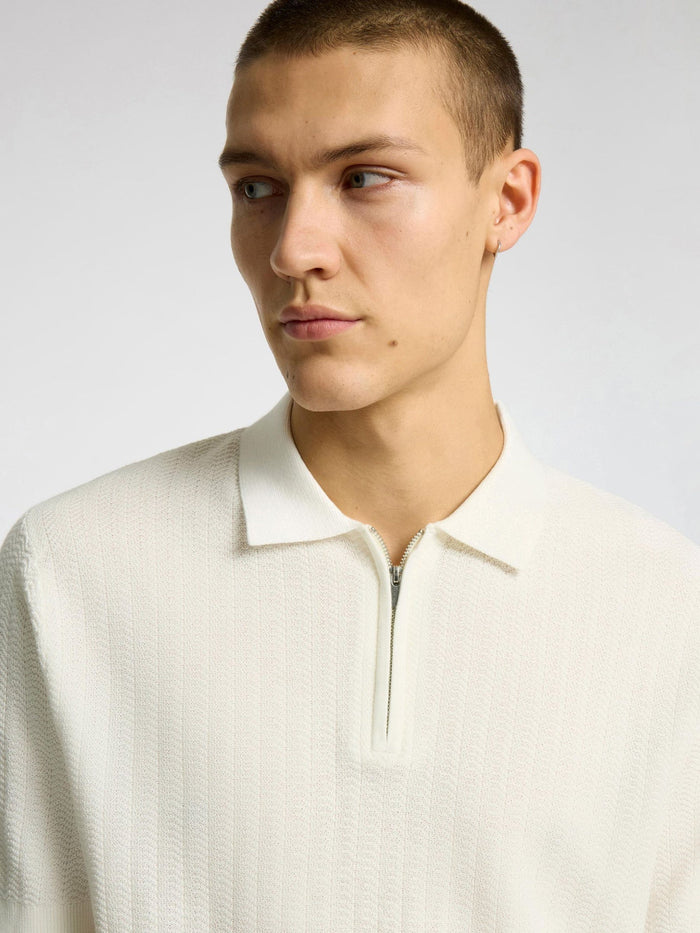 Structured Knitted Zip Polo