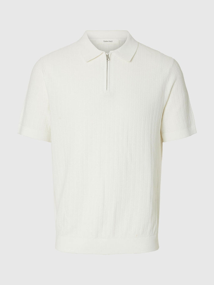 Structured Knitted Zip Polo