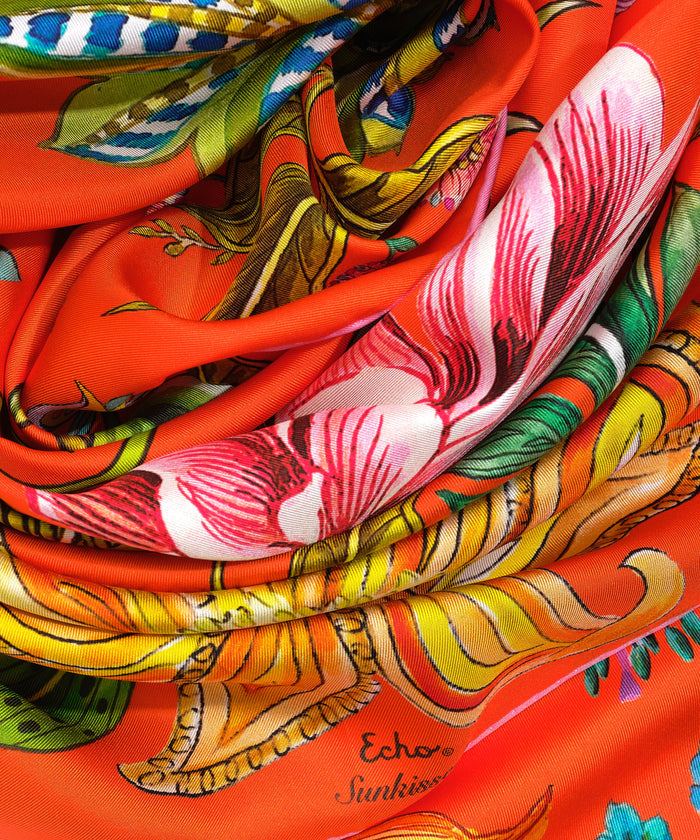 Sunkissed Silk Square in color Tangerine