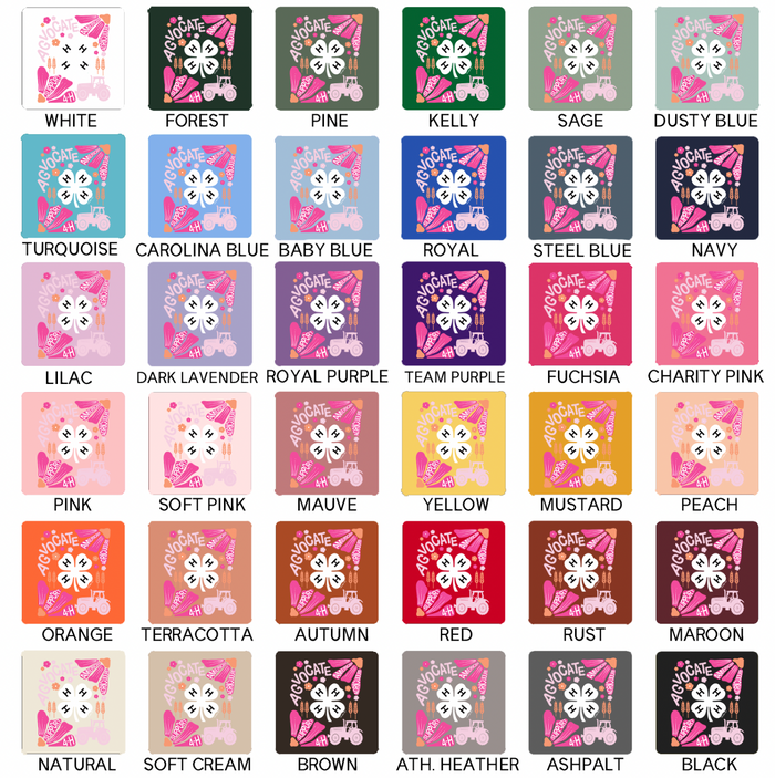 Support 4-H Floral Pink/Orange- Bella Canvas T-Shirt