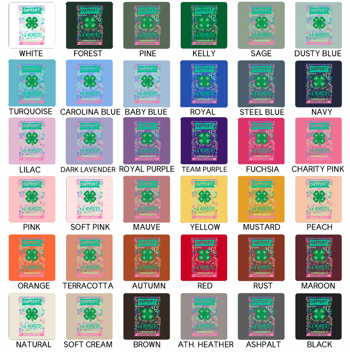 Support 4-H Members Sketch- Bella Canvas T-Shirt