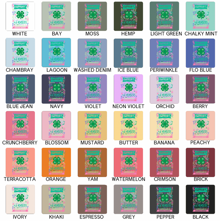 Support 4-H Members Sketch– Comfort Colors T-Shirt