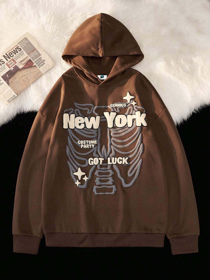 SXV LUXE Premium Quality 3D Printed Brown Hoodie (100% cotton 450 gsm fleece inside)
