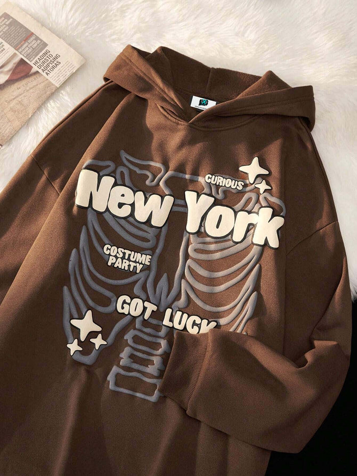 SXV LUXE Premium Quality 3D Printed Brown Hoodie (100% cotton 450 gsm fleece inside)