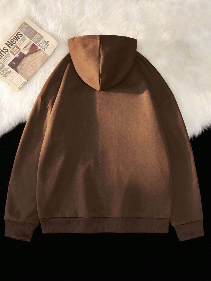 SXV LUXE Premium Quality 3D Printed Brown Hoodie (100% cotton 450 gsm fleece inside)