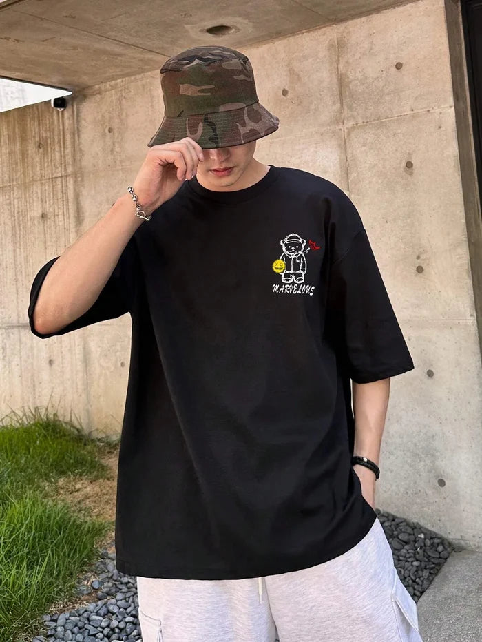 SXV  'MARUELOUS’ Printed Cool Aesthetic Oversized Baggy T-shirt
