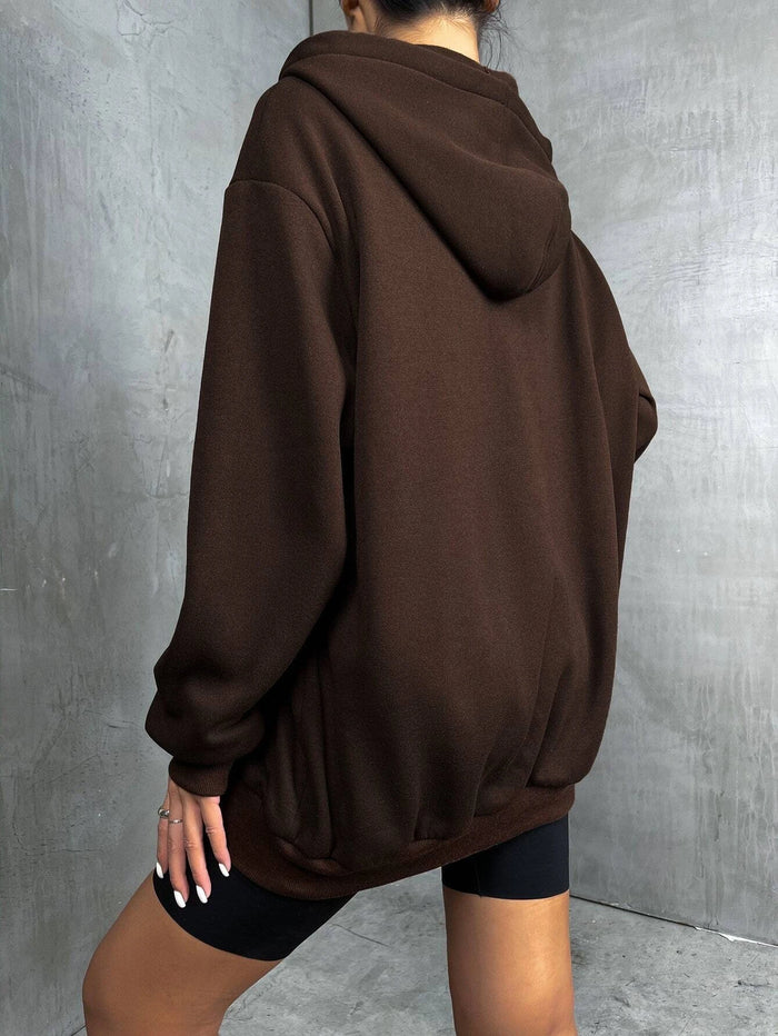 SXV plain solid zipper hoodie for women
