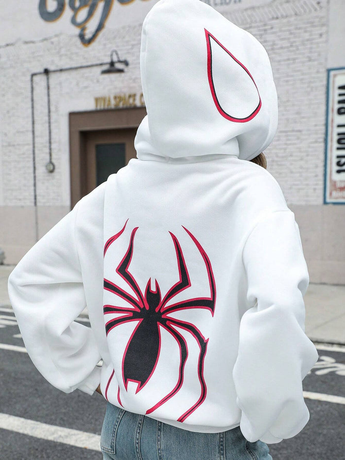 SXV  'spider’ Printed Cool Aesthetic Sweatshirt Hoodie