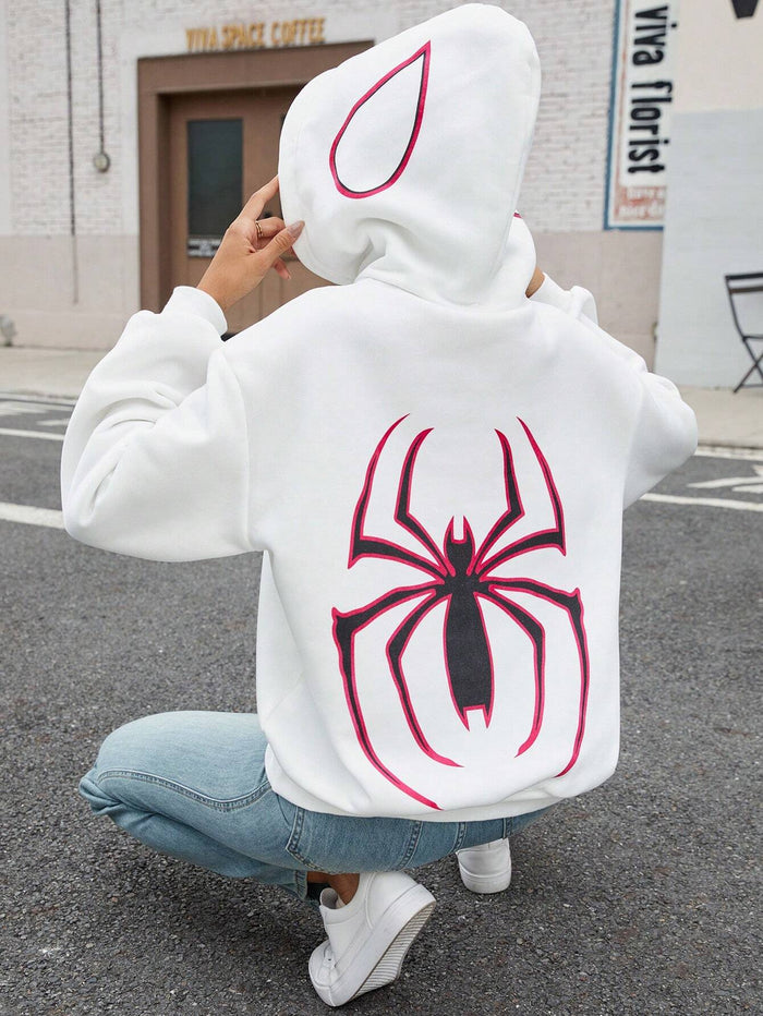 SXV  'spider’ Printed Cool Aesthetic Sweatshirt Hoodie
