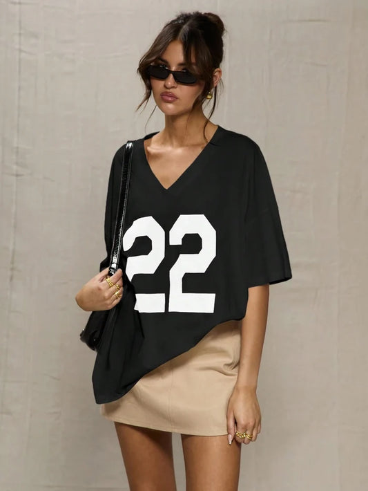 SXV Sport Black Oversized Baseball T Shirt Graphic Tees