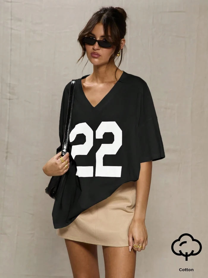 SXV Sport Black Oversized Baseball T Shirt Graphic Tees