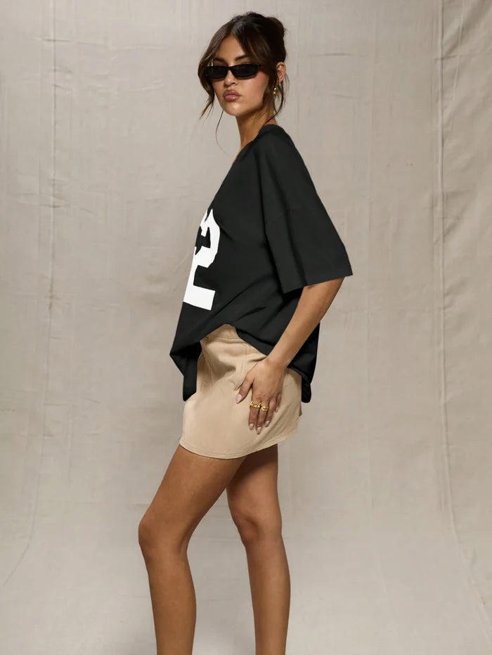 SXV Sport Black Oversized Baseball T Shirt Graphic Tees