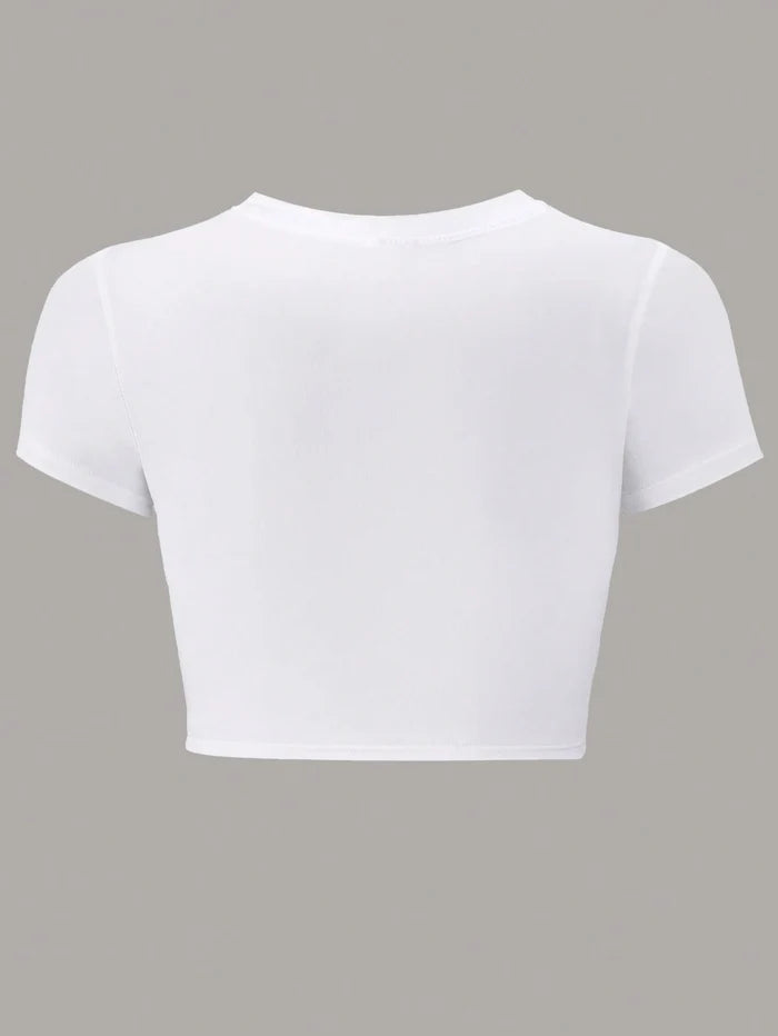 SXV Summer Short Sleeve Letter Print Slim Fit T-Shirt HOT GIRLS READ BOOKS