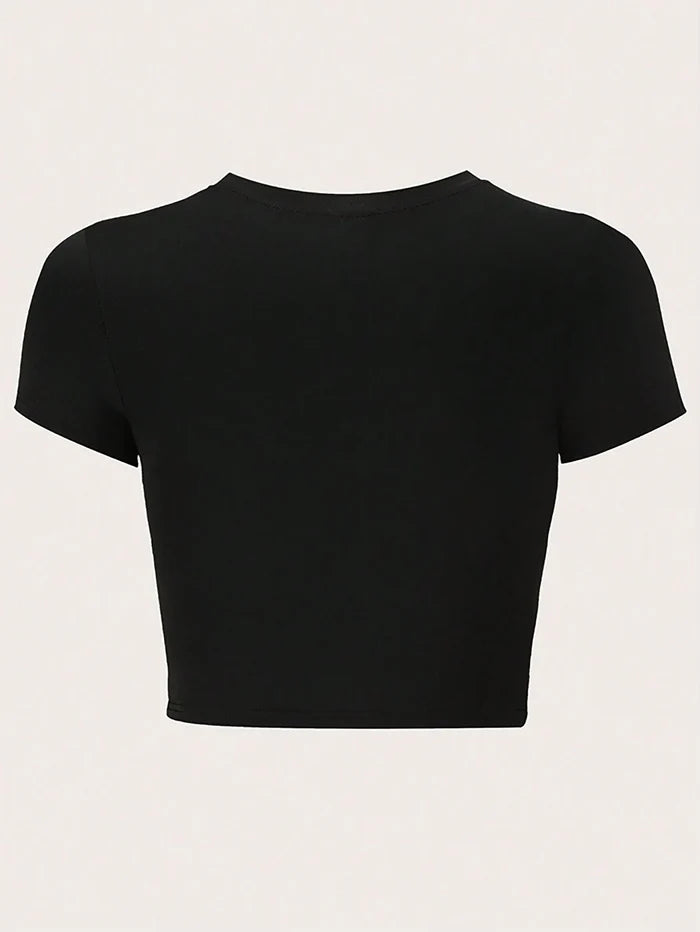 SXV Summer Short Sleeve Letter Print Slim Fit T-Shirt HOT GIRLS READ BOOKS