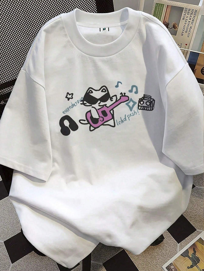 SXV Women's Casual Cartoon Graphic Print T-Shirt, Summer