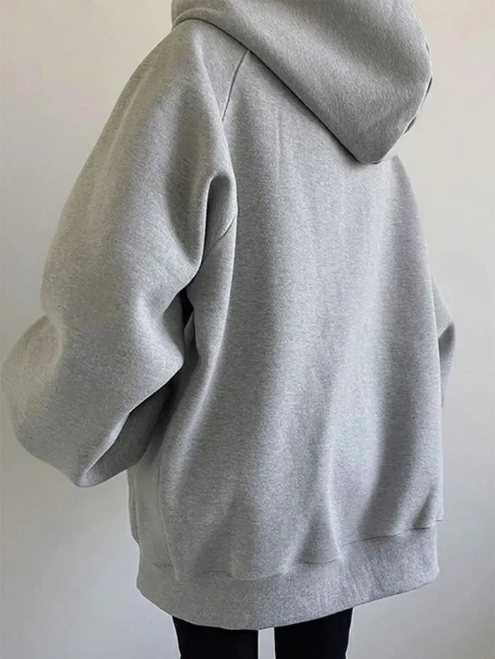 SXV Women's Loose Casual Hooded Zip-Up Cardigan