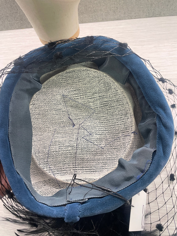 Teal Netted Fur Fascinator image 1