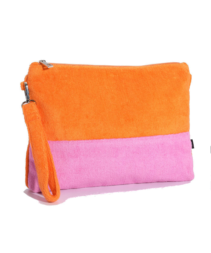 Terry Block Rocker Beach Clutch in color Ultra Pink