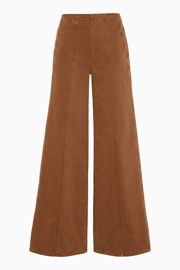 The Bianca Wide Leg Seamed Jean - Umber
