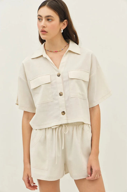 The Easy Days Cotton Linen Set Top