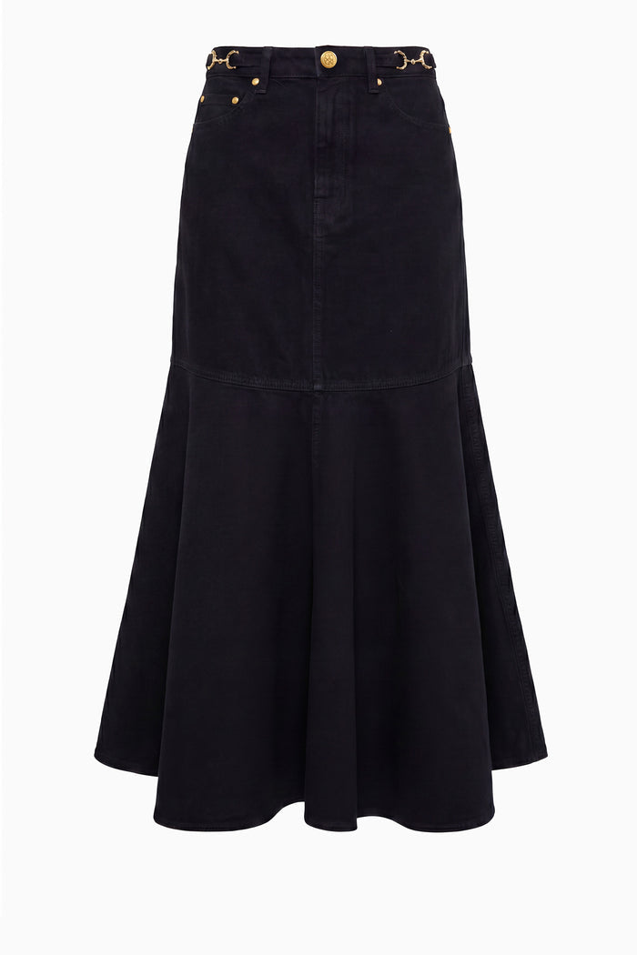 The Madelyn Denim Skirt - Noir