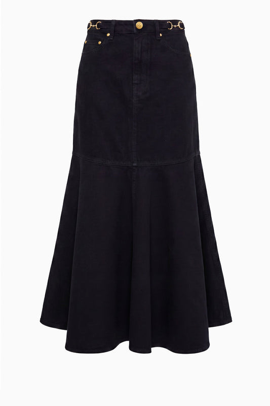 The Madelyn Denim Skirt - Noir