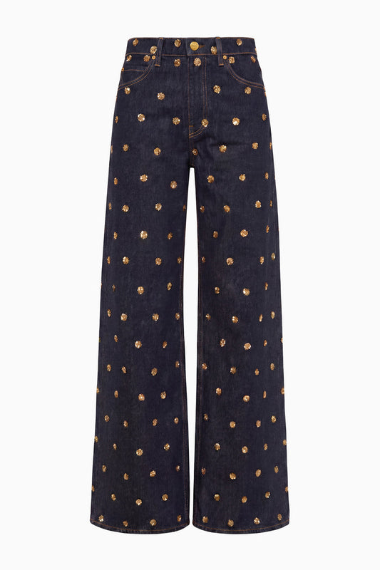 The Willow Embellished Wide Leg Jean - Embellished Tigris
